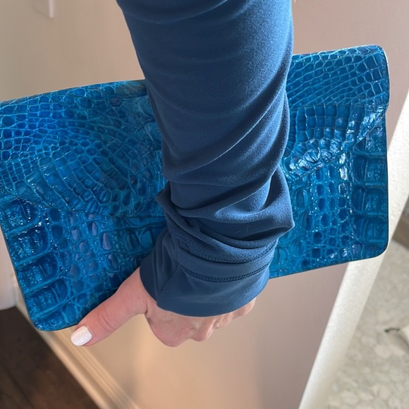 River turquoise blue real Crocodile leather handbag/Clutch barely worn-mint! - Picture 3 of 7